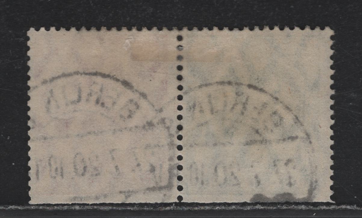 Lot 147 Germany Michel#W7IIaa 5pf - 10pf Opal Green - Lively Carmine Red , 1913-1920 Germania Issue, A Fine Used Booklet Pair, Bottom of the Pane, Cancelled With July 27 1920 Berlin CDS