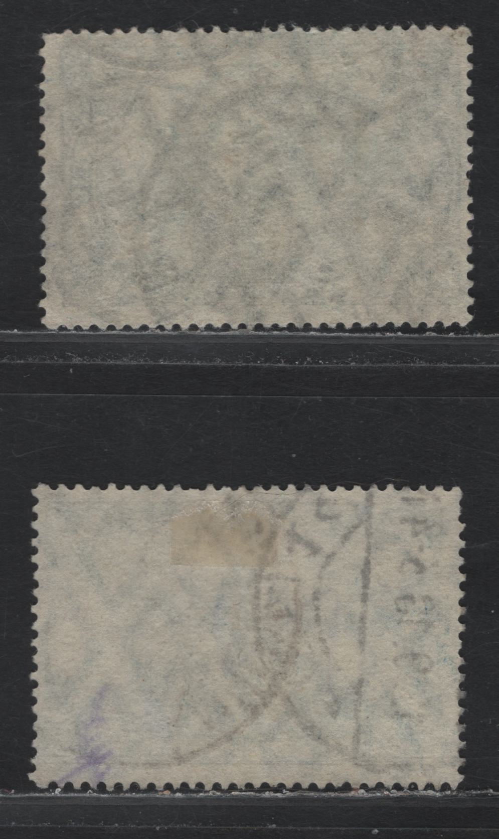 Lot 154 Germany SC#93-a (95BIIa,c) 2m Deep Cobalt Blue - Dark Violet Ultramarine , 1913-1920 Germania Issue, 2 Very Good/Fine Used Singles, September 12 1918 CDS Cancel, Dark Violet Ultramarine With A Somewhat Heavy Cancel