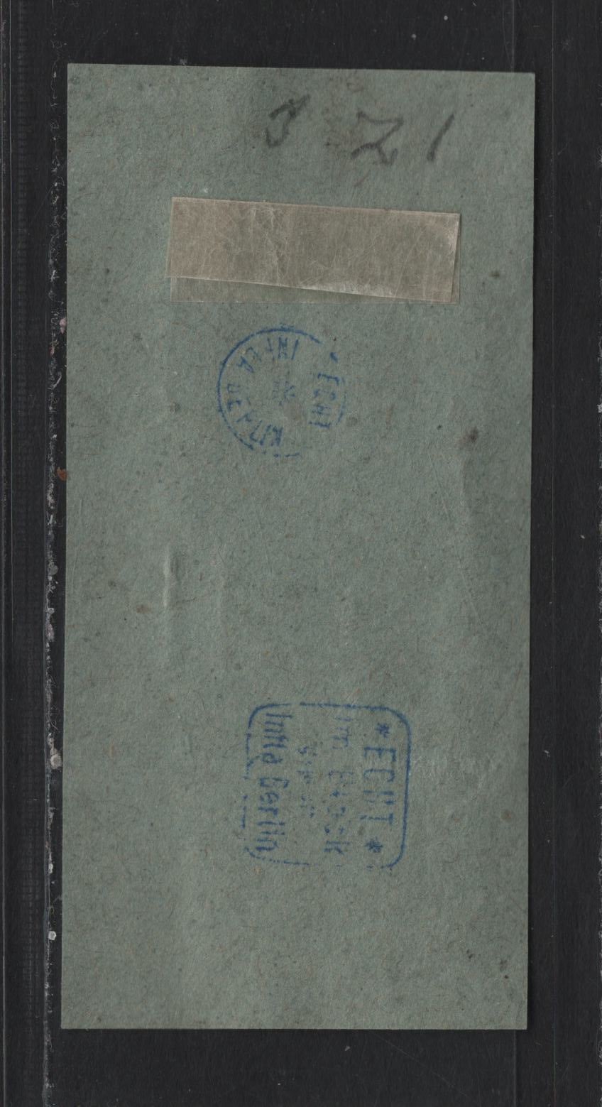 Lot 181 Germany SC#123-124 (51a) 30pf - 40pf Prussian Blue - Carmine Red , 1921 Germania Issue, A Very Fine Used Booklet Pair, November 8 1921 Hannover Machine Cancel