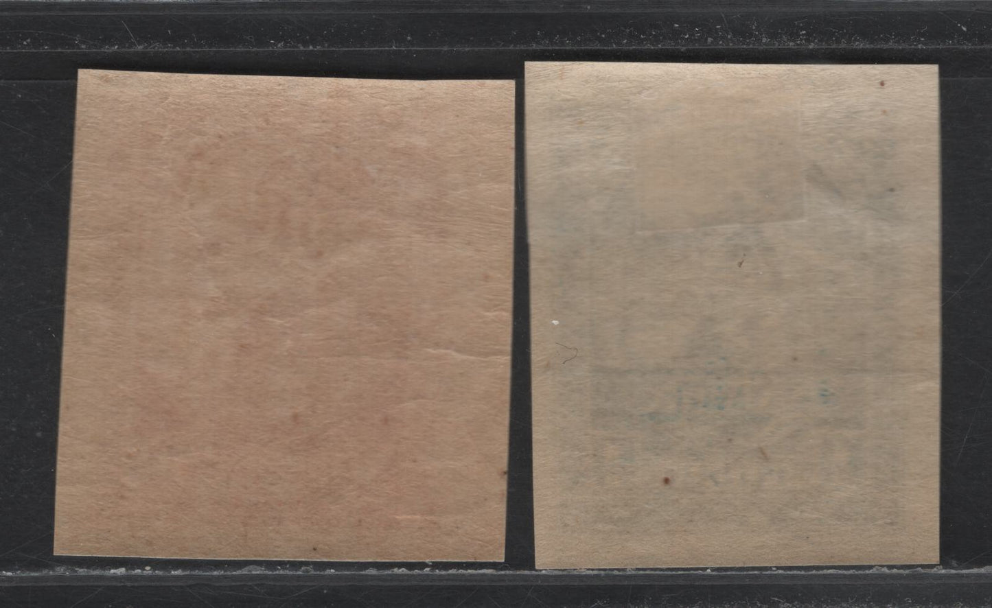 Lot 215 Latvia SC#70a, 71b 50k - 1r Rose - Blue , 1920 First National Assembly Issue, 2 VFOG Imperf Singles, ,