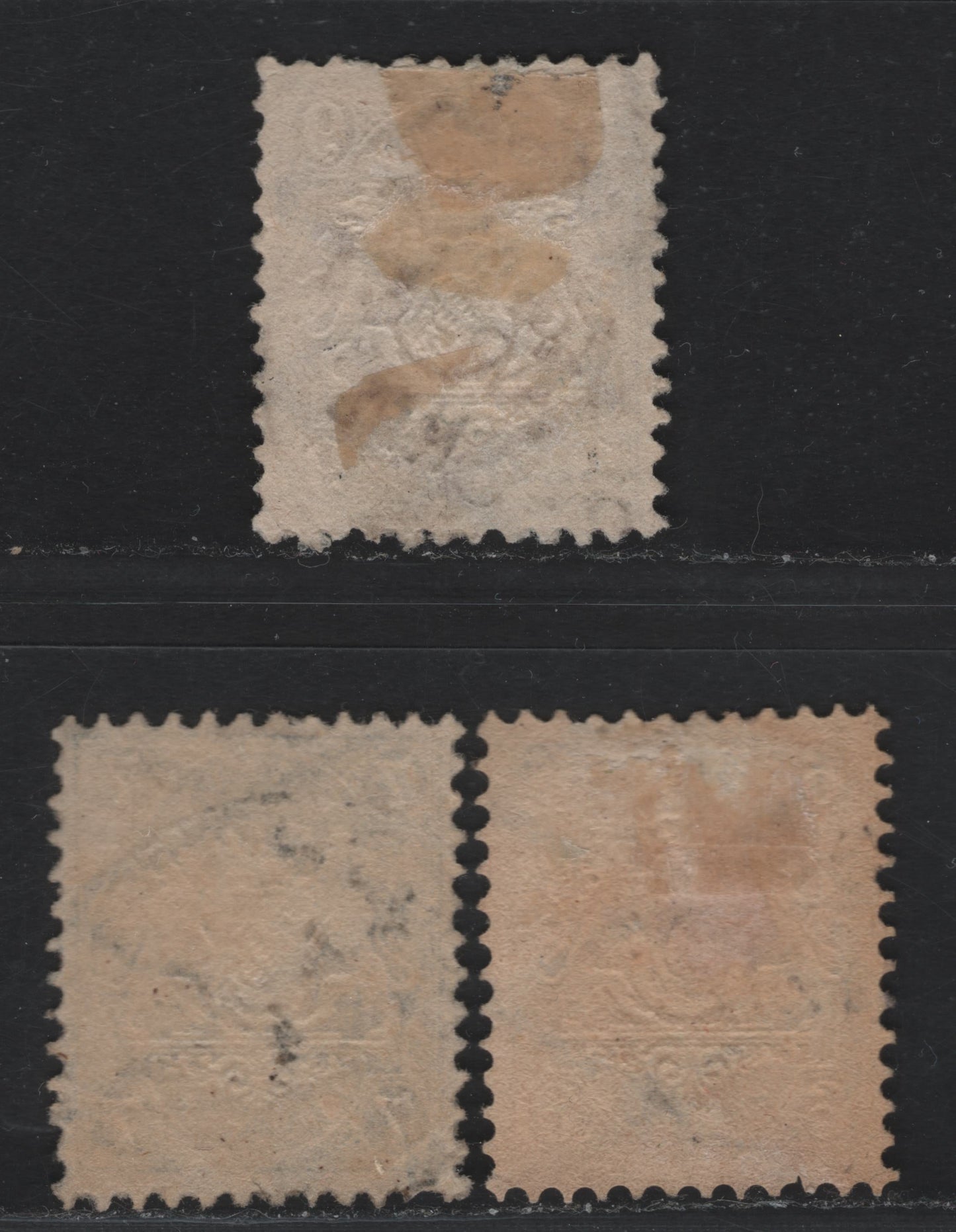 Lot 22 Bavaria SC#25-27 (Michel# 24Y, 25Ya, 28Y) 6kr - 9kr Bistre - Pale Red Brown , 1870-1872 Embossed Arms Issue, 3 Very Fine Used Singles, Perf 11.5, Wmk 17mm Wide Diamonds, 6kr With SON Feb 1875 Banberg CDS.