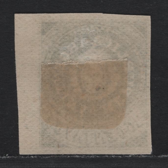 Lot 222A Argentina SC#7F 15c Blue , 1864 Seal of The Republic Issue, A VFOG Single, Forgery, Narrow 'C' in Centavos Rather Than The Broad 'C'