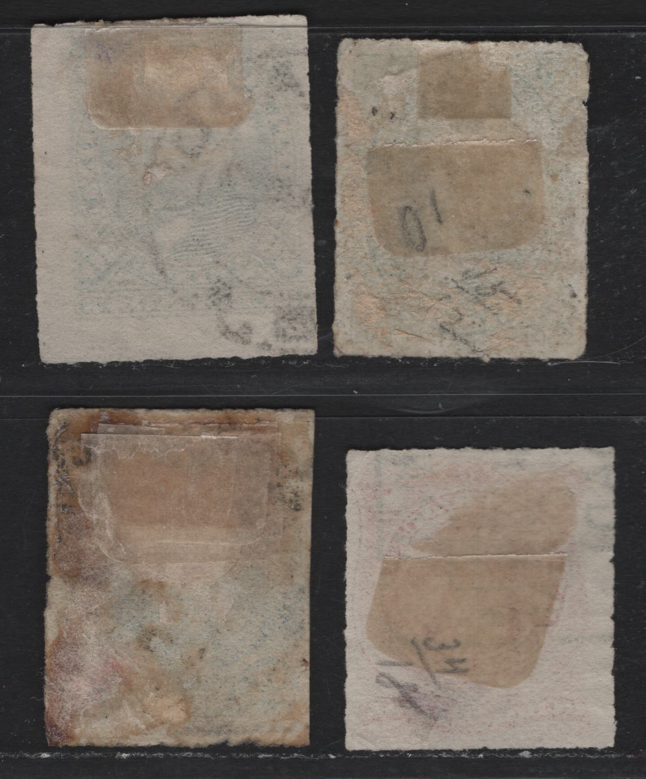 Lot 226 Argentina SC#34-37 8c - 24c Lake - Blue , 1876-1878 Rouletted Portraits Issue, 4 Very Good/Fine/Very Fine Used Singles, Left Edge Of 24c Is Cut