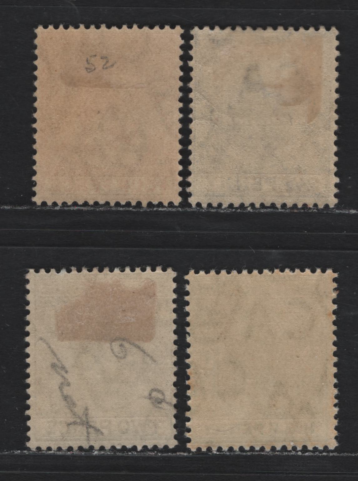 Lot 246 Bahamas SG#81, 83-85 1/2d - 4d Green - Orange Yellow , 1912-1919 KGV Issue, 3 FOG/NH Singles, Multiple Crown CA Wmk, 1/2d Is NH