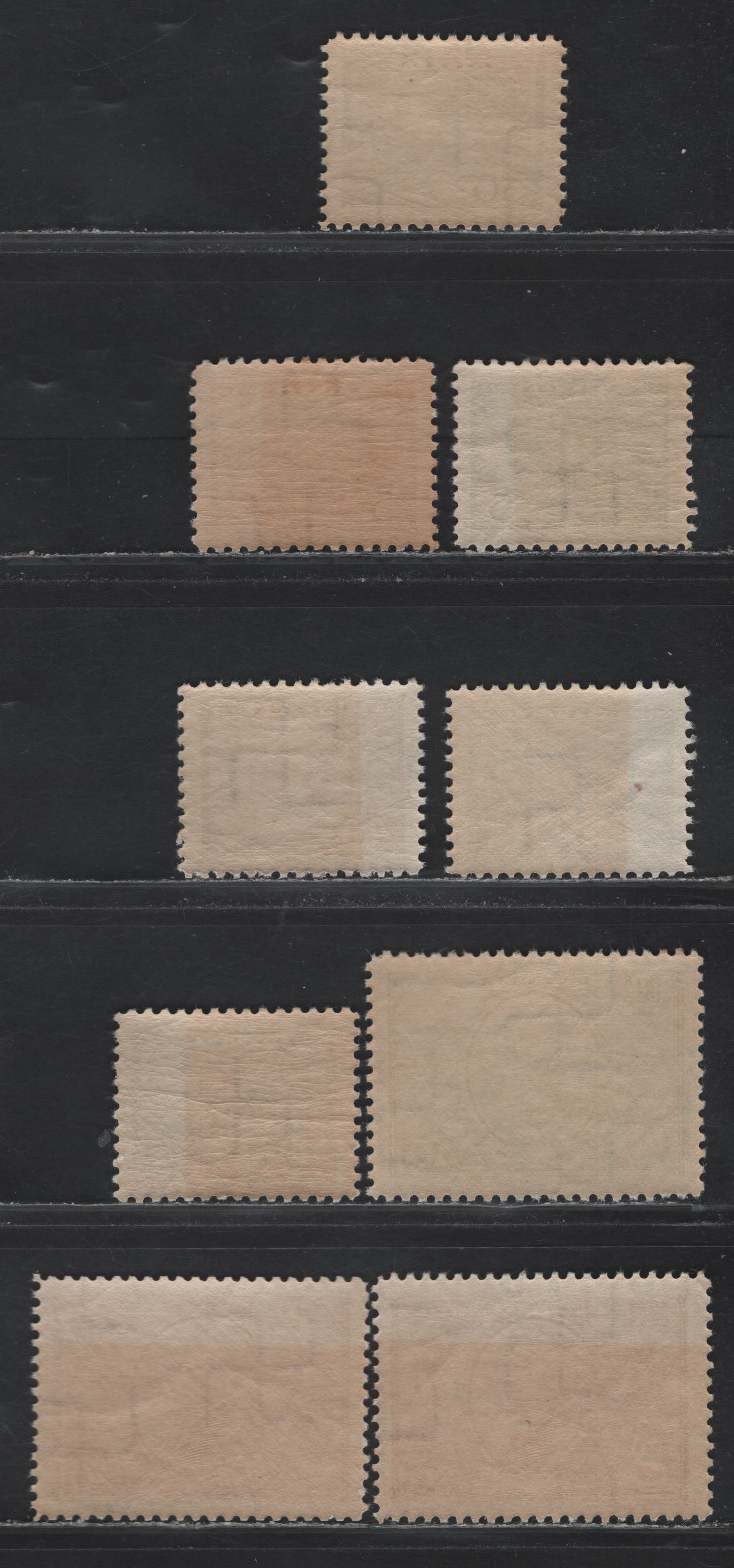 Lot 309 Latvia SC#200-206 3s - 40s Brown Orange - Rose Violet , 1938 20th Anniv of Republic, 7 F/VFNH Singles, Perfs 10 (3s, 10s, 35s & 20s) & 10.5x10 (5s, 35s, 20s, 30s, 40s)