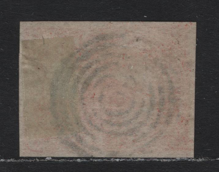 Lot 319 Canada #4 3d Red , 1852-1857 Pence Issue, A Very Good Used Single, Moderate 7-Ring Target Cancel, Sealed Tear At Right, From 'T' Of Postage Through Right Frameline.