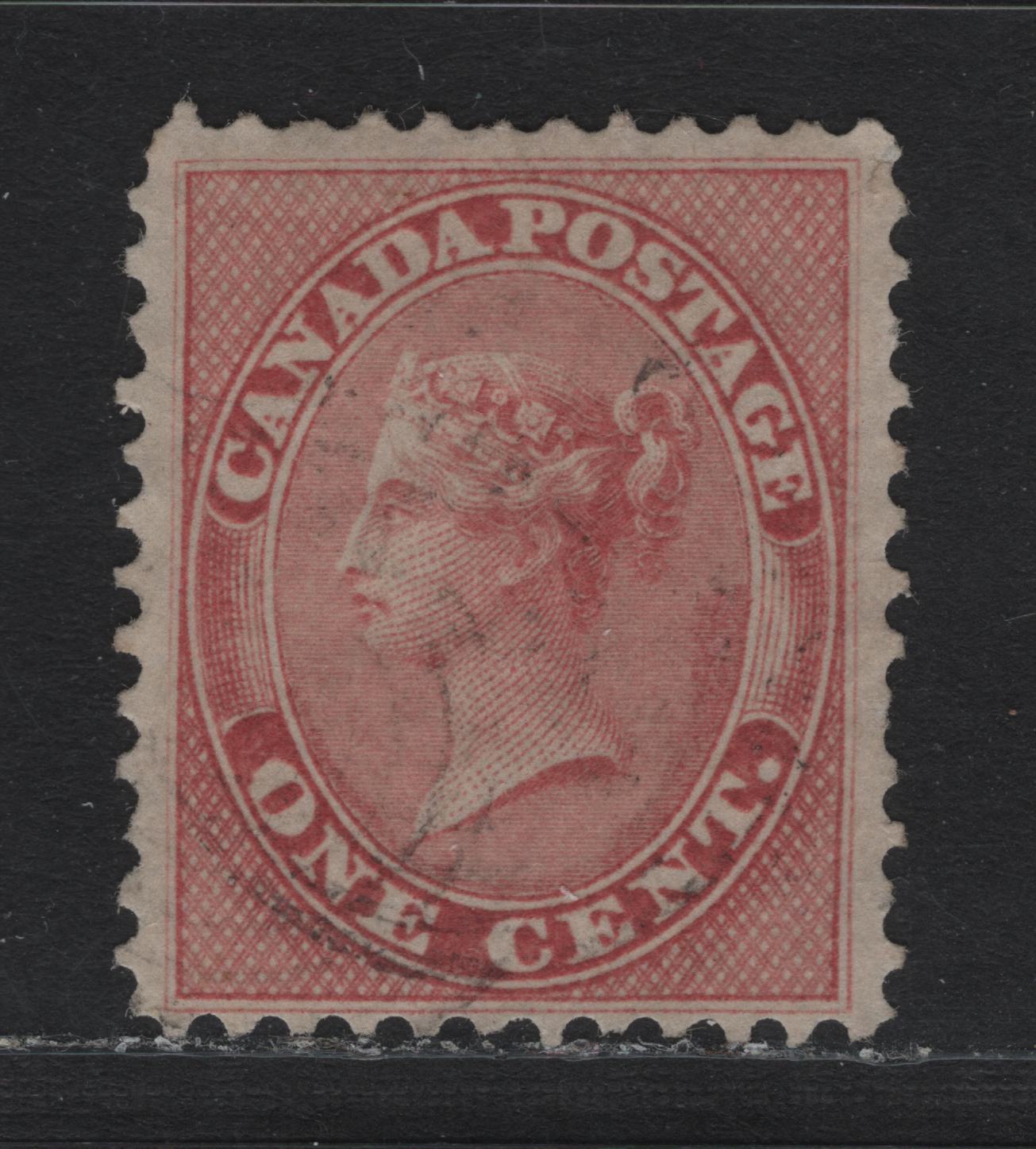 Lot 321 Canada #14 1c Rose , 1859-1864 First Cents Issue, A Fine Used Single, Cents-AAA Paper, Perf 12