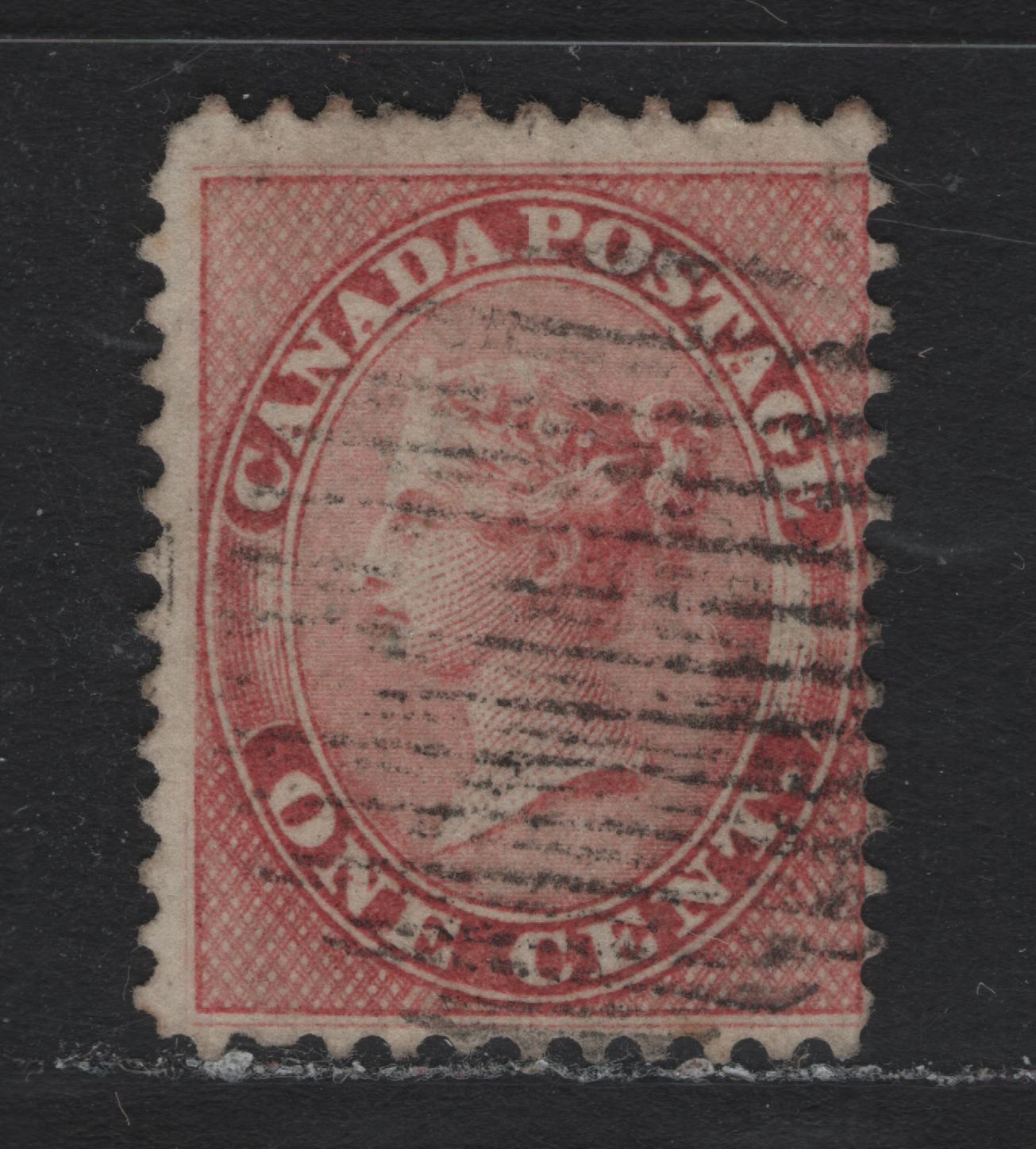 Lot 323 Canada #14 1c Rose , 1859-1864 First Cents Issue, A Good Used Single, Cents-T Paper, Perf 11.9x12