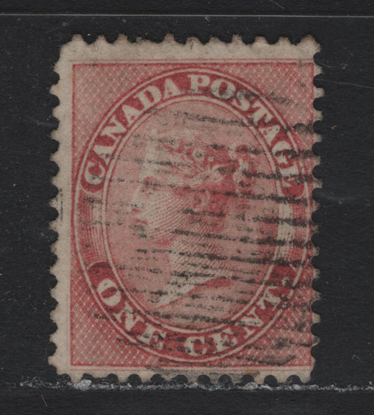 Lot 323 Canada #14 1c Rose , 1859-1864 First Cents Issue, A Good Used Single, Cents-T Paper, Perf 11.9x12