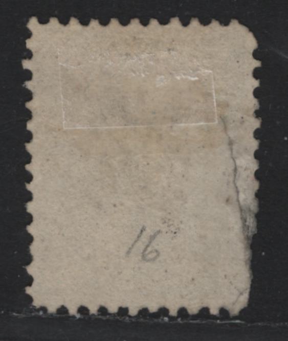 Lot 329 Canada #16 10c Black Brown , 1859-1864 First Cents Issue, A Fair Used Single, Light Cancel With 2018 Gratton Cert, Regrettably It Is Damaged