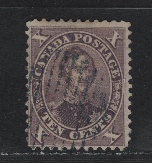 Lot 331 Canada #17a 17c Reddish Violet , 1859-1864 First Cents Issue, A Fine Used Single, Cents-ZZ Paper, Perf 12x11.75