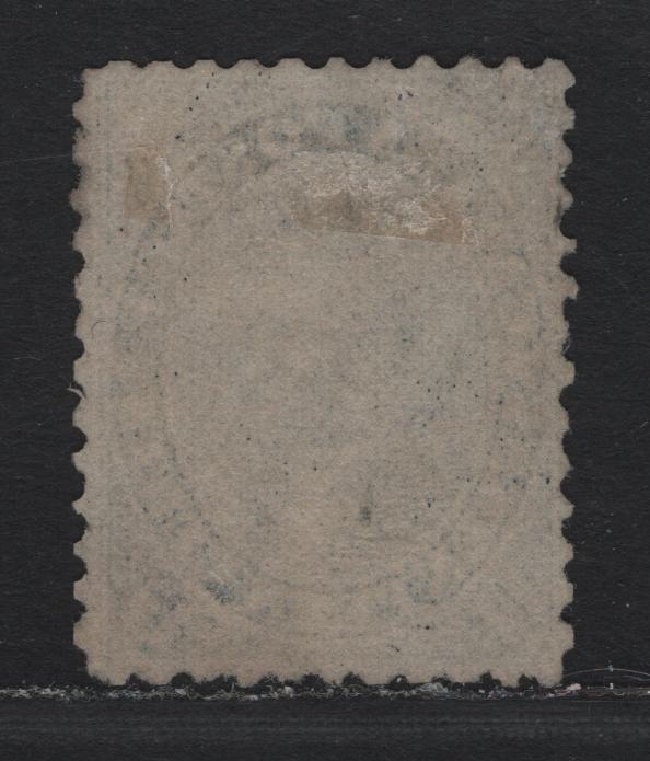 Lot 336 Canada #19a 17c Slate Blue , 1859-1864 First Cents Issue, A Very Good Used Single, Cents-FFF Paper, Perf 11.75, UL Corner is Expertly Repaired.