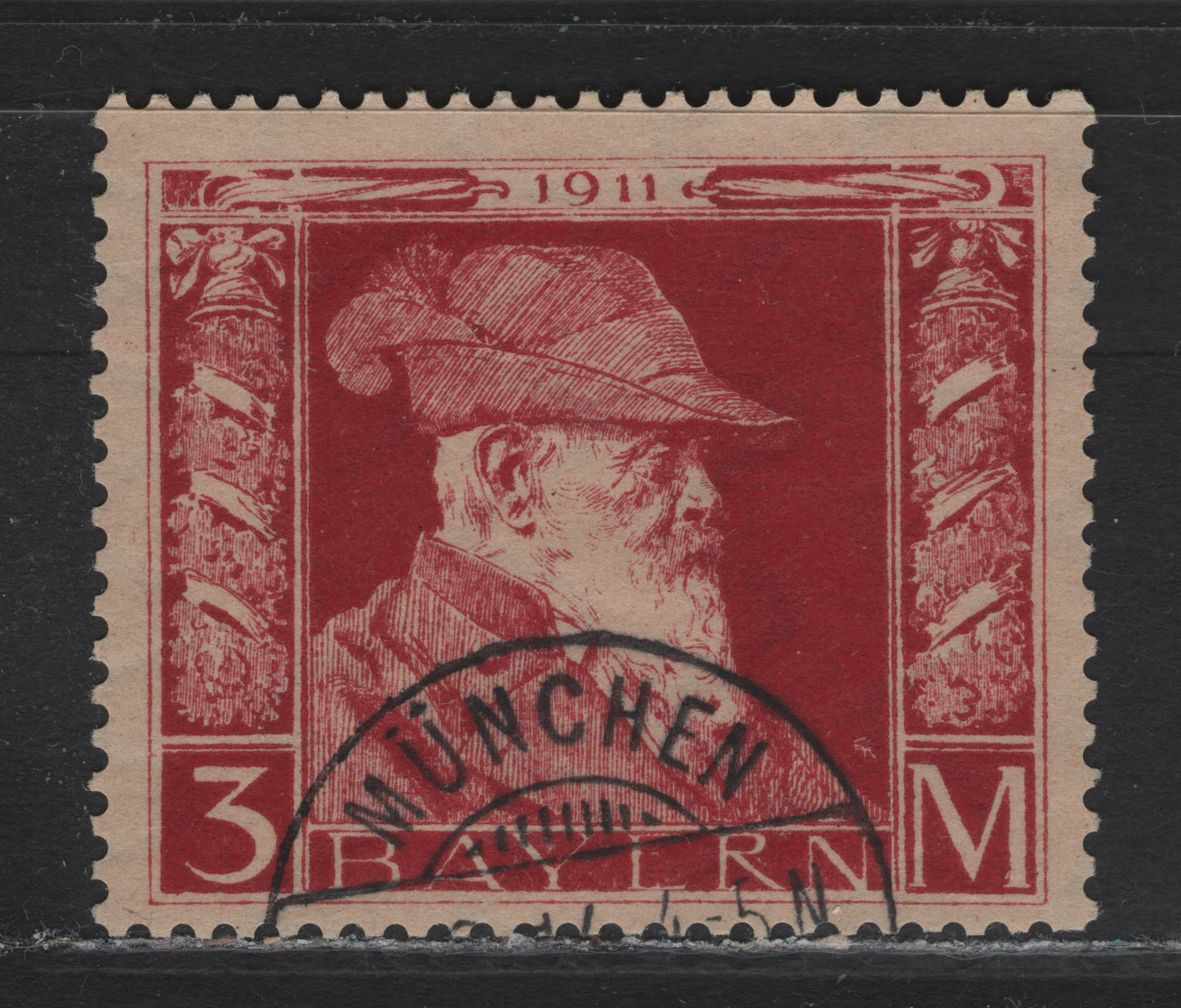 Lot 43 Bavaria SC#88 (Michel# 88I) 3m Lake on Buff , 1911 Prince Regent Luitpold, A Very Fine Used Single, Accounting Cancellation As Priced In Scott