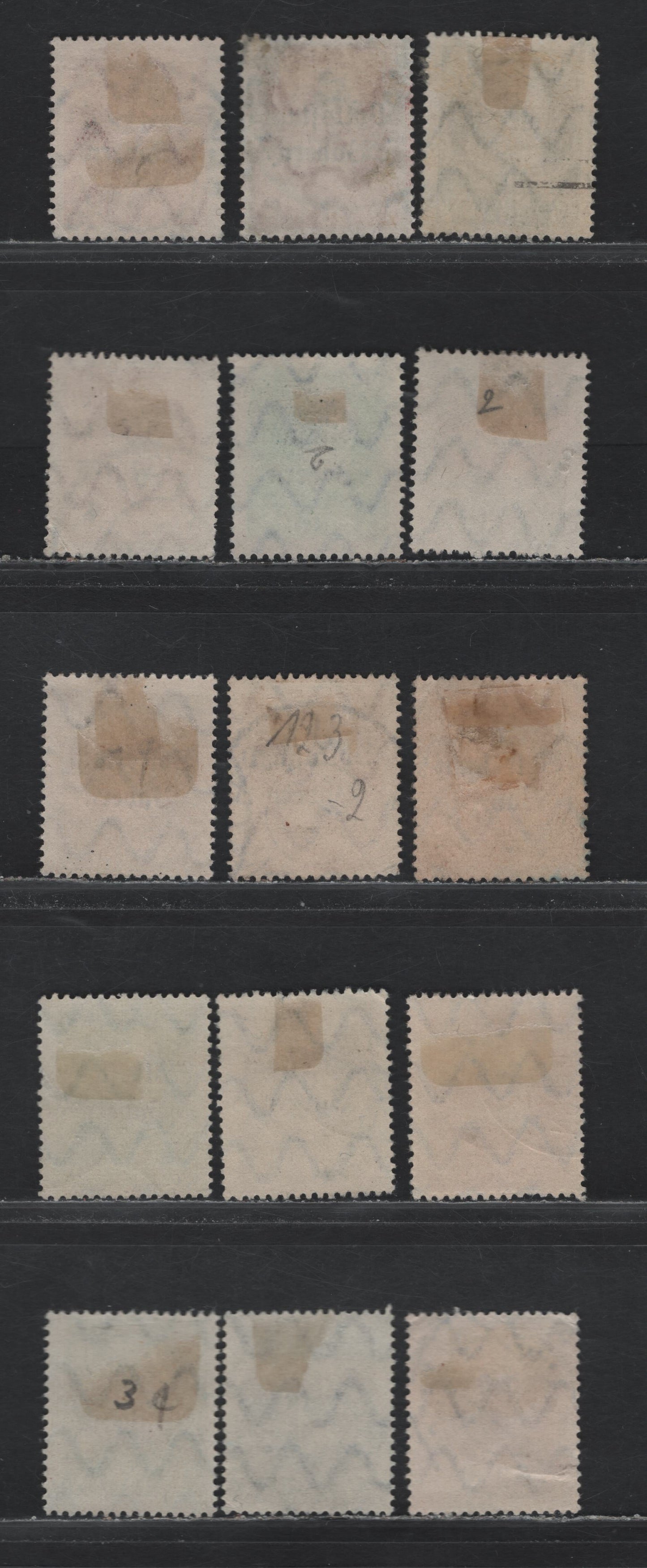 Lot 52 Bavaria SC#136-148 (116IIA-126IIA, 134IIA, 135IIA) 3pf - 75pf Brown - Red Brown , 1919 Plebisate Overprinted Issue, 13 Fine/Very Fine Used Singles, Postal Cancels