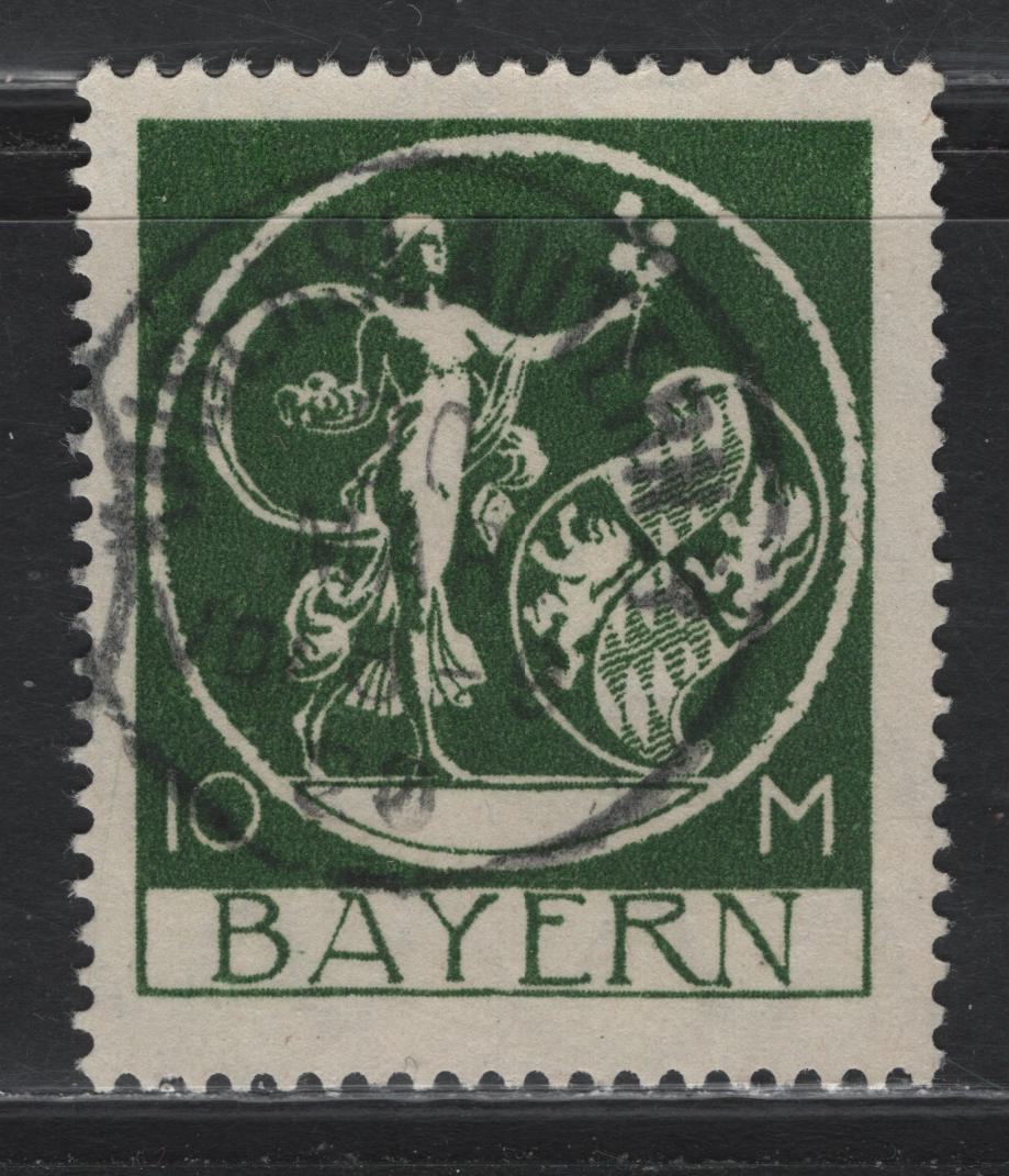 Lot 58 Bavaria SC#253 10m Deep Green , 1920 Plowman, Sower & Madonna/Child Issue, A Very Fine Used Single, CDS Postal Cancel