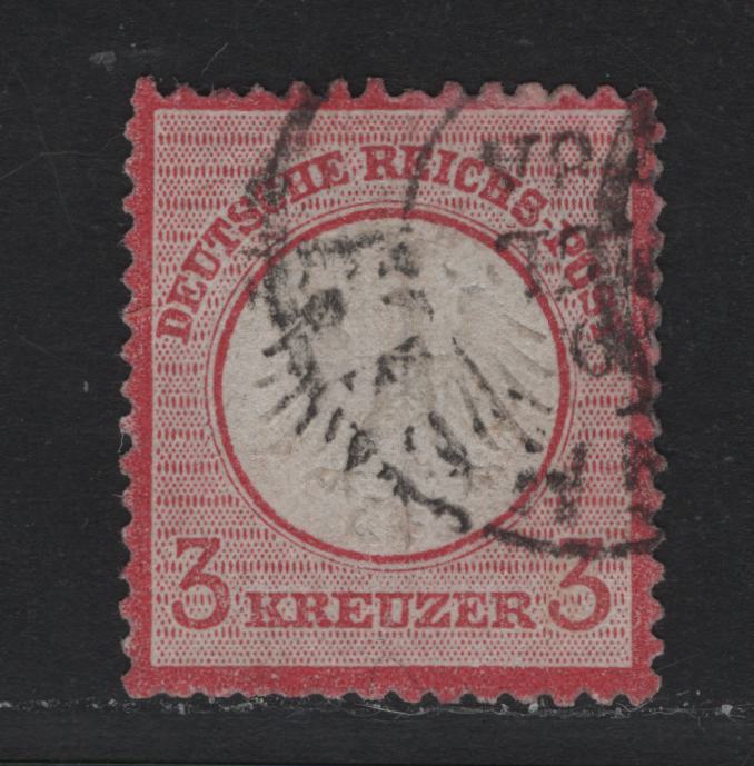 Lot 78 Germany SC#9 3kr Rose , 1872 Eagle With Small Shield Issue, A Fine Used Single