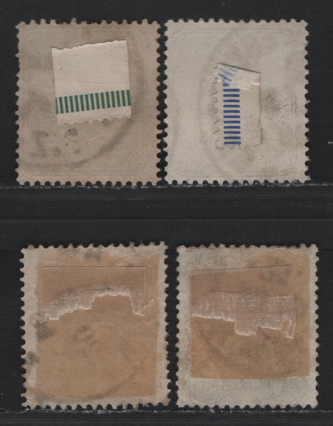 Lot 88 Germany SC#29-30, 32, 34 3pf - 50pf Bluish Emerald Green - Gray , 1875-1877 Numeral & Eagle Issue, 4 Fine Used Singles
