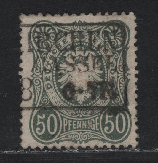 Lot 91 Germany SC#35a 50pf Dark Olive Green , 1875-1877 Numeral & Eagle Issue, A Very Fine Used Single