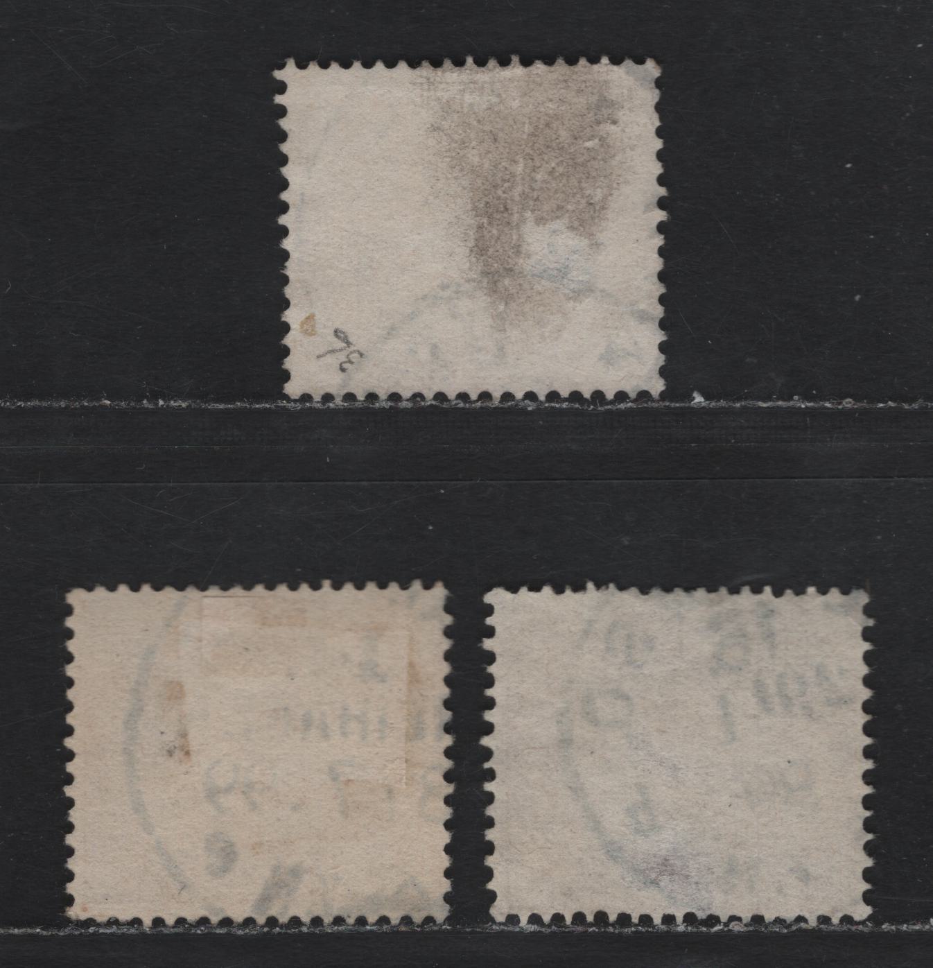 Lot 94 Germany SC#36,d (Michel 37b,e) 2m Brownish Purple & Lively Rose Lilac , 1875-1877 Numeral & Eagle Issue, 3 Fine Used Singles, Post November 1884 Printings, December 23, 1893, July 8 1899 & January 29 1889 CDS Cancels