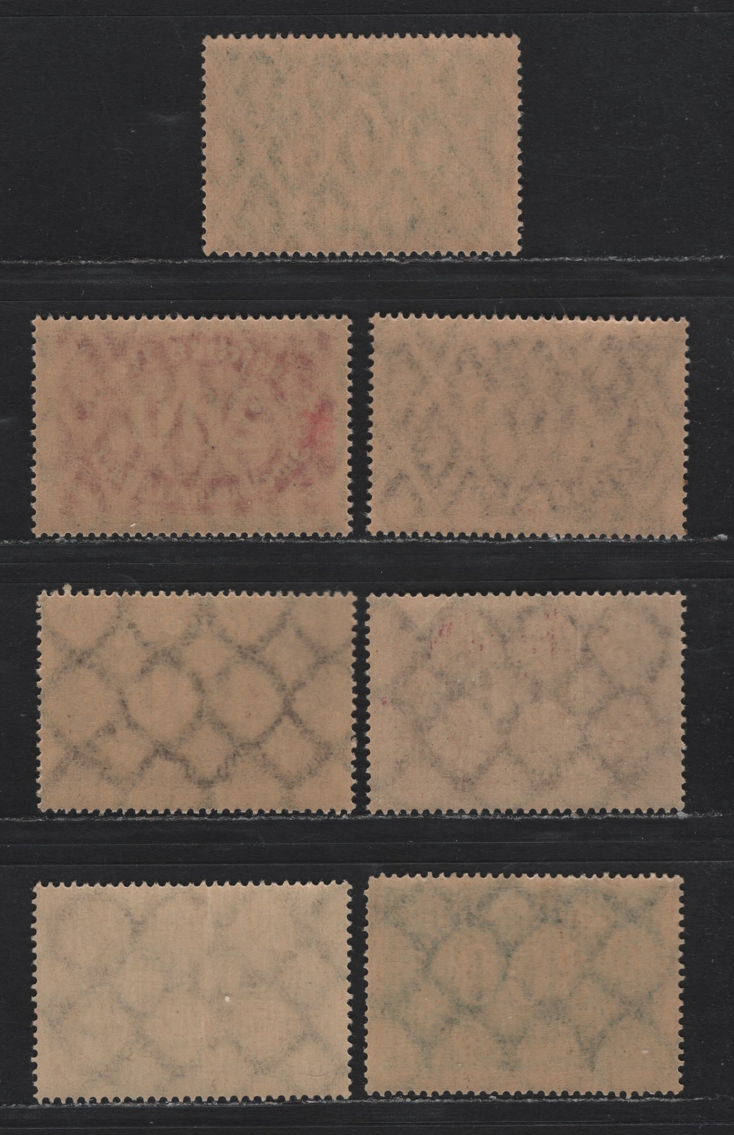 Lot 100 Germany SC#201-202, 156-158 100m - 400m Brown Violet - Blackish Brown Ochre , 1921-1923 Numeral Issues, 7 F/VFNH Singles, Lozenges( 100-300m) & Network (one 300m & 400m) Wmks, Shades Are Slightly Different Than Lot 99