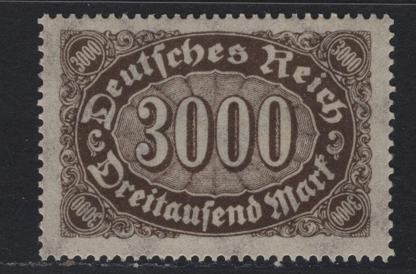 Lot 111 Germany SC#206c (254d) 3000m Black Brown , 1923 Numeral Issue, A VFOG Single