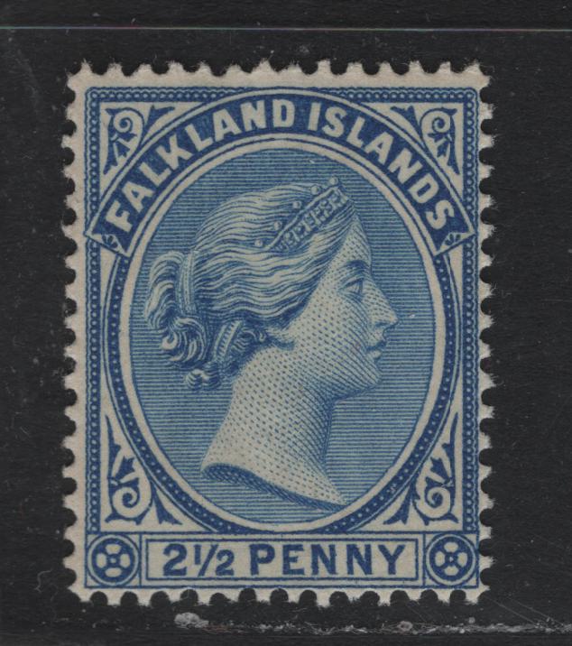 Lot 13 Falkland Islands SG#27 2.5d Pale Chalky Ultramarine , 1891-1902 Queen Victoria Sideface Issue, A FOG Single
