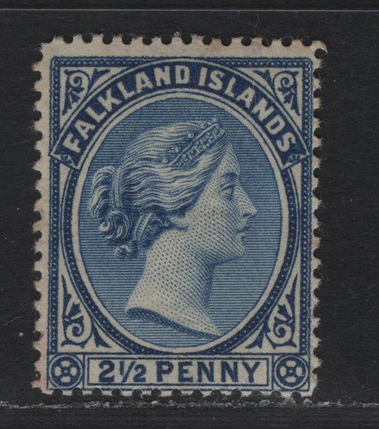 Lot 15 Falkland Islands SG#30c 2.5d Deep Ultramarine , 1891-1902 Queen Victoria Sideface Issue, A FOG Single