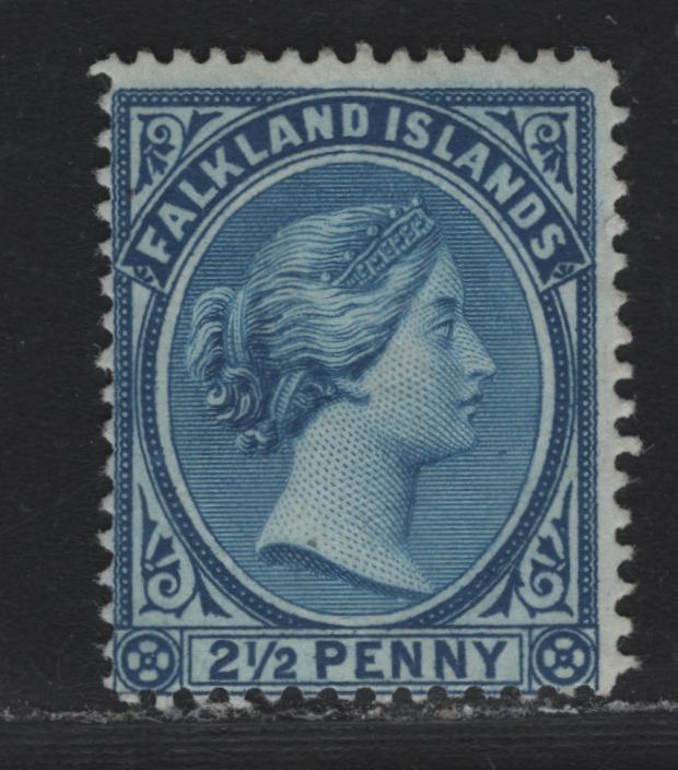 Lot 16 Falkland Islands SG#28 2.5d Dull Blue , 1891-1902 Queen Victoria Sideface Issue, A VGOG Single
