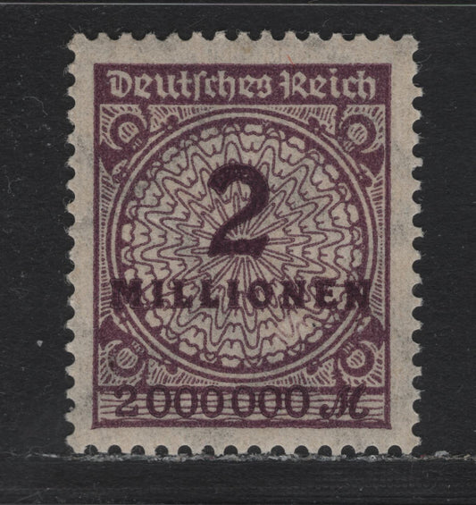 Lot 203 Germany SC#282a (315Awb) 2mil Deep Purple , 1923 Numeral & Rosette Issue, A VFNH Single, Rotary Press Printing