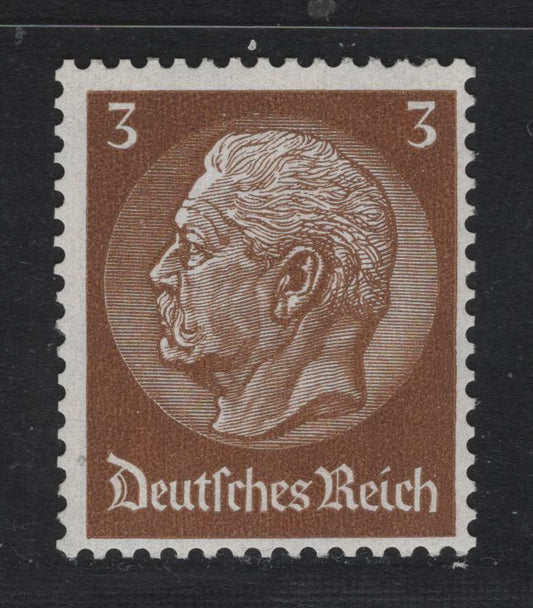 Lot 225 Germany (C) SC#401 (482) 3pf Olive Bistre , 1933 Hindenburg Issue, A FNH Single, Network Wmk