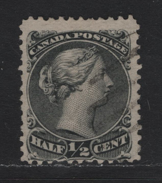 Lot 24 Canada #21vi 1/2c Gray Black , 1868-1876 Large Queen Issue, A FOG Single, Mid Montreal Printing, MM-I Paper, Perf 12x12.1.