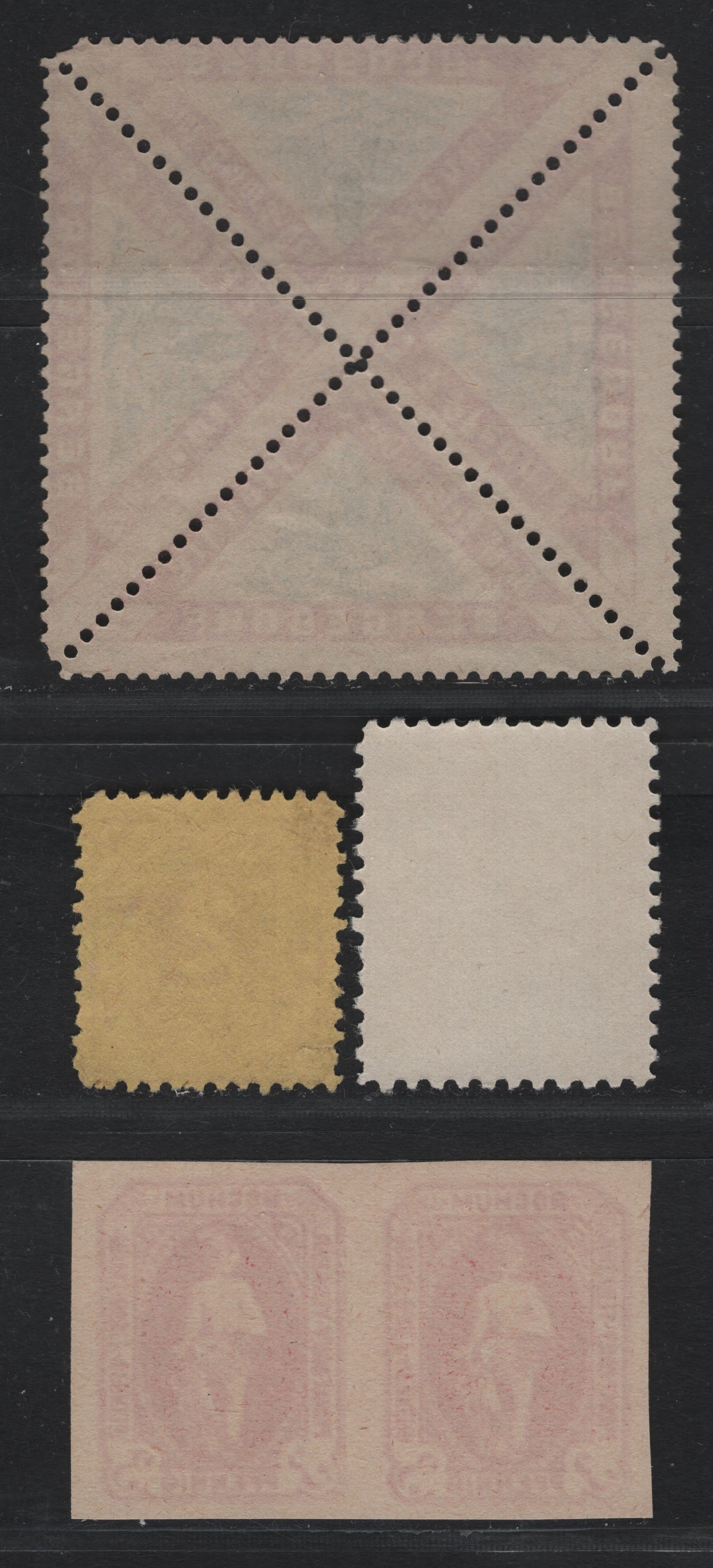 Lot 245 Germany - Weisbalen, Bergedorf, Bochum & Hamburg (C) SC#   , 1886-1896 , 4 Fine/Very Fine Unused Single, Pair & Block Of 4, The Block of 4 Triangulars Is Likely A Reprint, All Without Gum