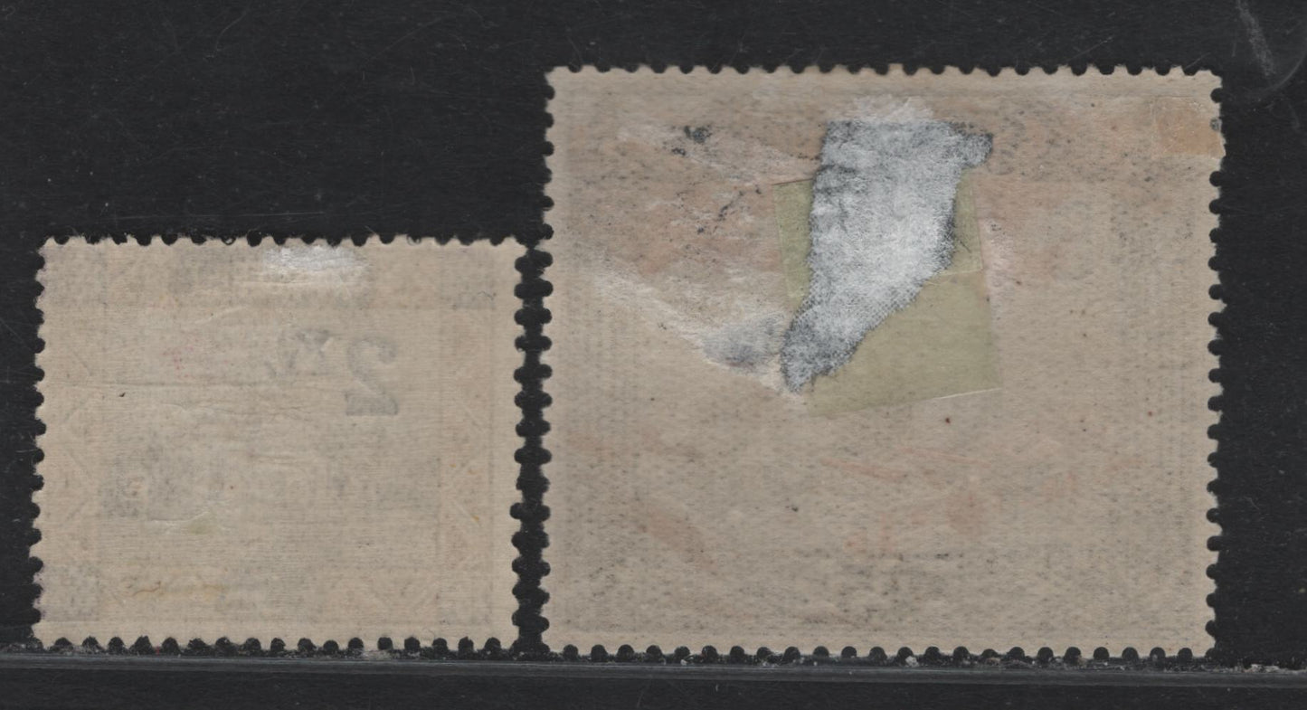 Lot 253 Saar (C) SC#96, 98 (81AI, 83) 2fr on 5m - 5fr on 25m Yellow & Violet - Ultramarine, Red & Black , 1921 Surcharged (Currency Reduction) Issue, 2 FOG Singles, 5fr Has A Small Hinge Thin