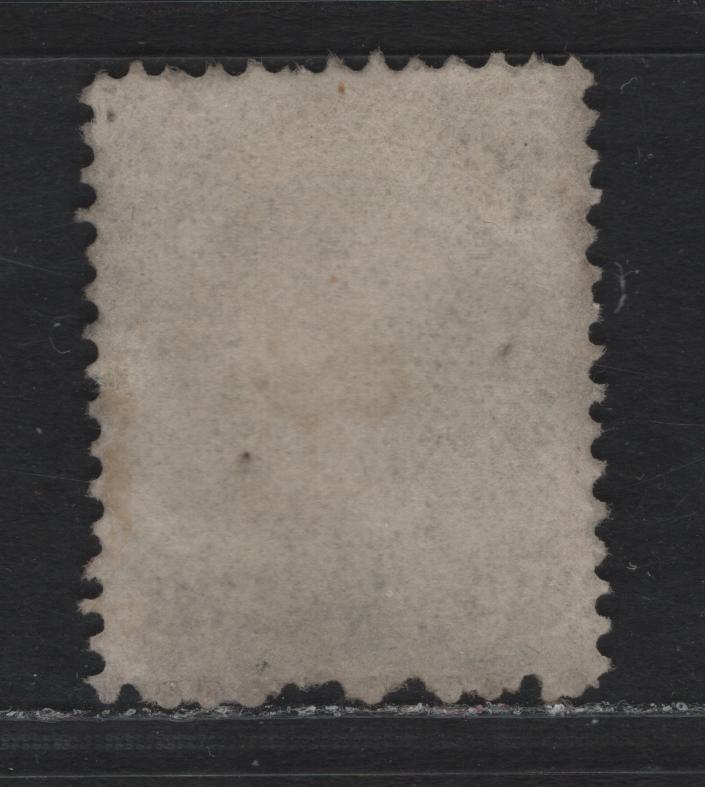 Lot 39 Canada #26iv 5c Olive Green , 1868-1876 Large Queen Issue, A Fine Used Single, MM-Y Paper, Perf 11.75x12, Segmened Circle Of Wedges Cork Cancel.