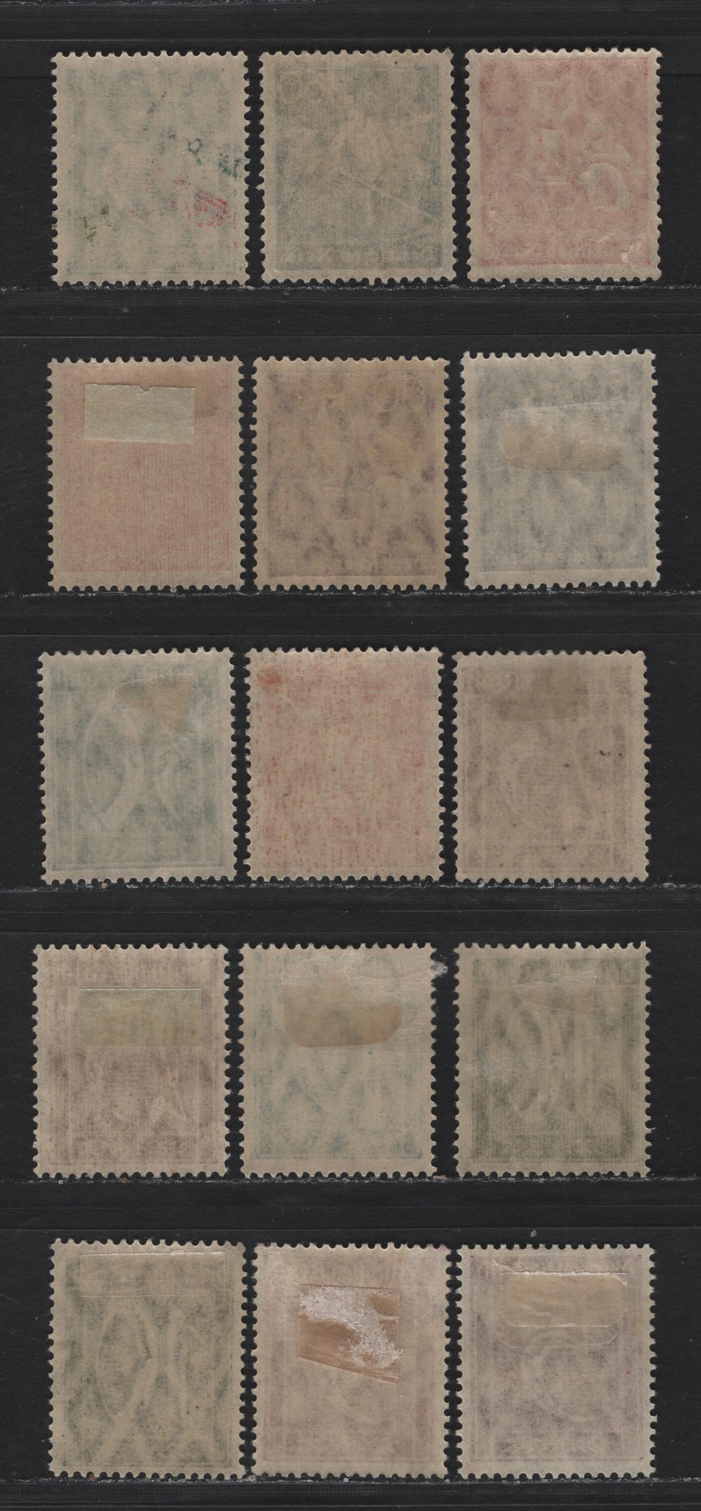 Lot 63 Germany SC#137-142, 144-145, 147-149 (158/170) 5pf - 160pf Claret - Slate Green , 1921 Numeral, Farmers, Iron Workers & Miners Issue, 15 F/VFOG Singles, Lozenges Wmk, Extra Shades of 5pf, 10pf, 15pf & 25pf