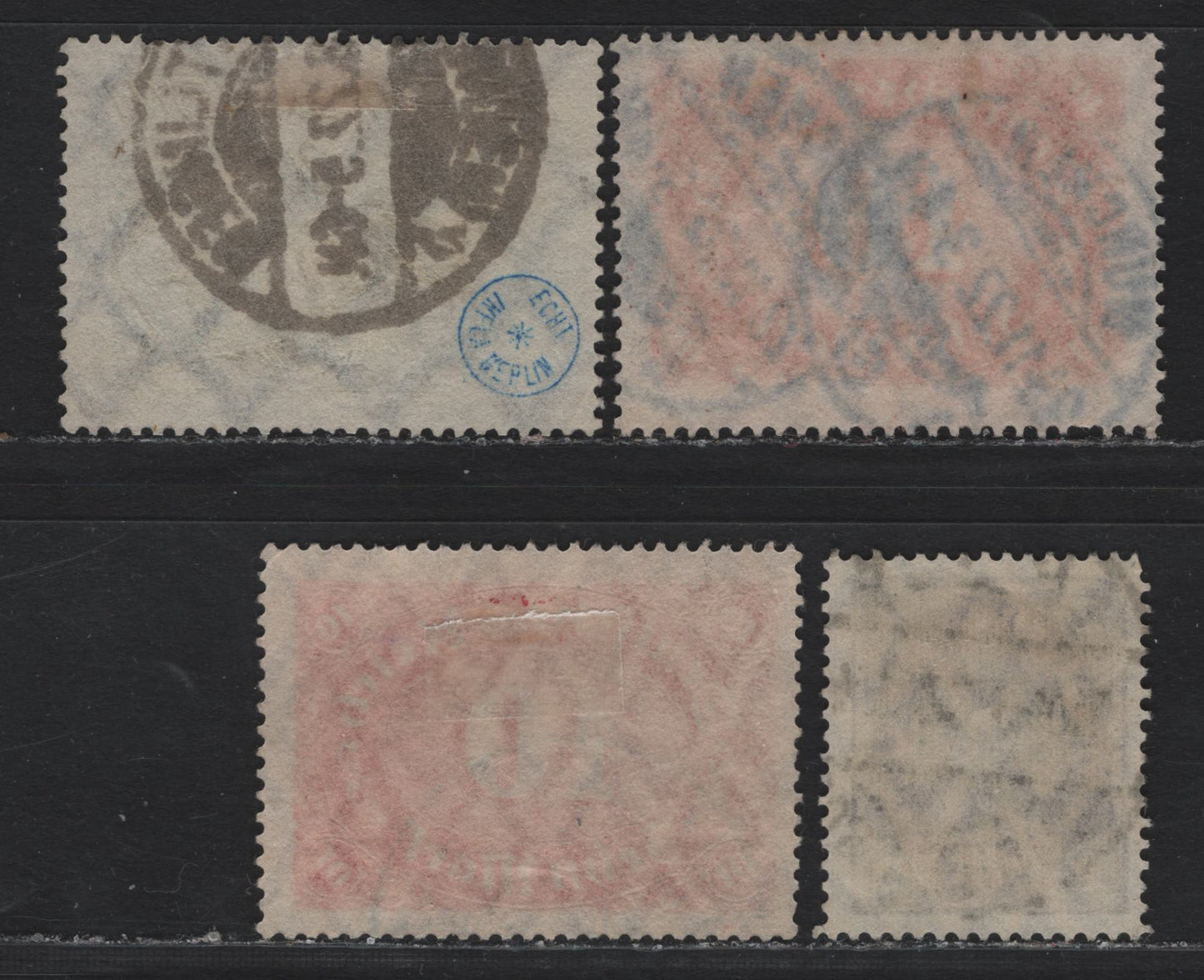 Lot 69 Germany SC#150, 154-155 (171, 175, 176a) 2m - 20m Deep Violet & Rose - Indigo & Green , 1921 Numeral, Farmers, Iron Workers & Miners Issue, 4 Fine Used Singles, Postally Used Examples, Includes 2 Shades Of 10m