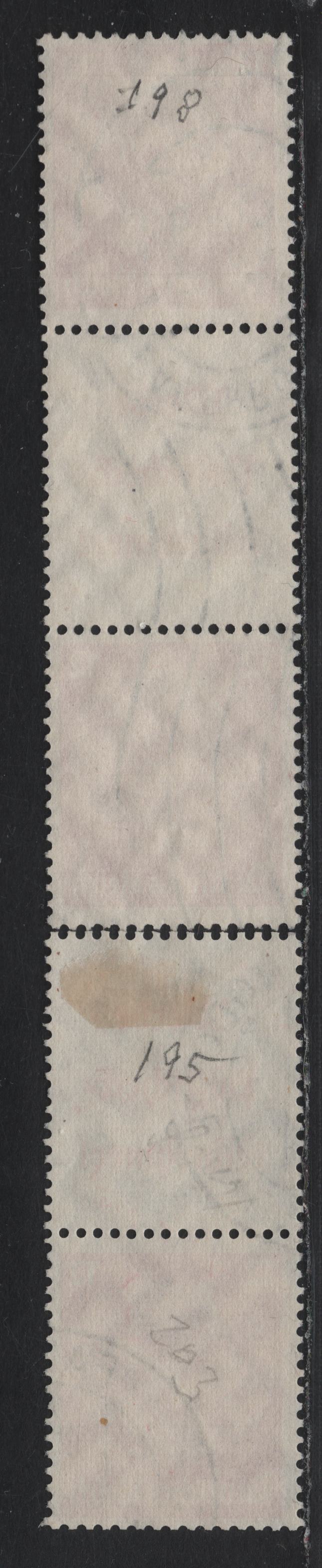 Lot 105 Germany SC#422 (S203, S206) 12pf Carmine , 1933-1936 Hindenberg Issue, 2 Fine Used Label-Stamp & Stamp-Label-Stamp Booklet Pairs & Strip, Orange Adverts
