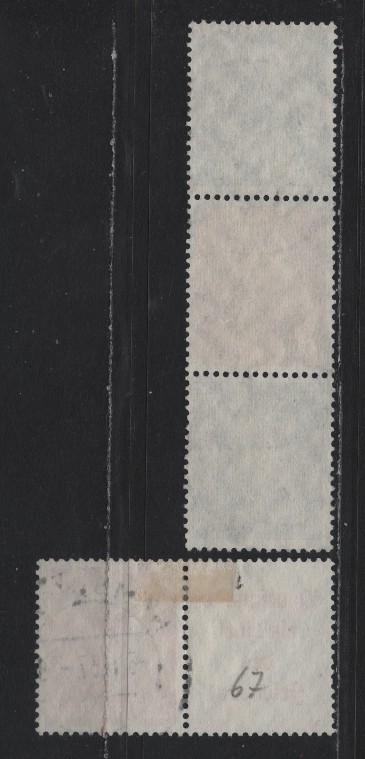 Lot 114 Germany SC#415-416, 422 (S143, S116) 1pf - 12pf Black - Carmine , 1933-1936 Hindenberg Issue, 2 Very Fine Used Horizontal L-S Booklet Pair & Vertical Booklet Strip Of 3