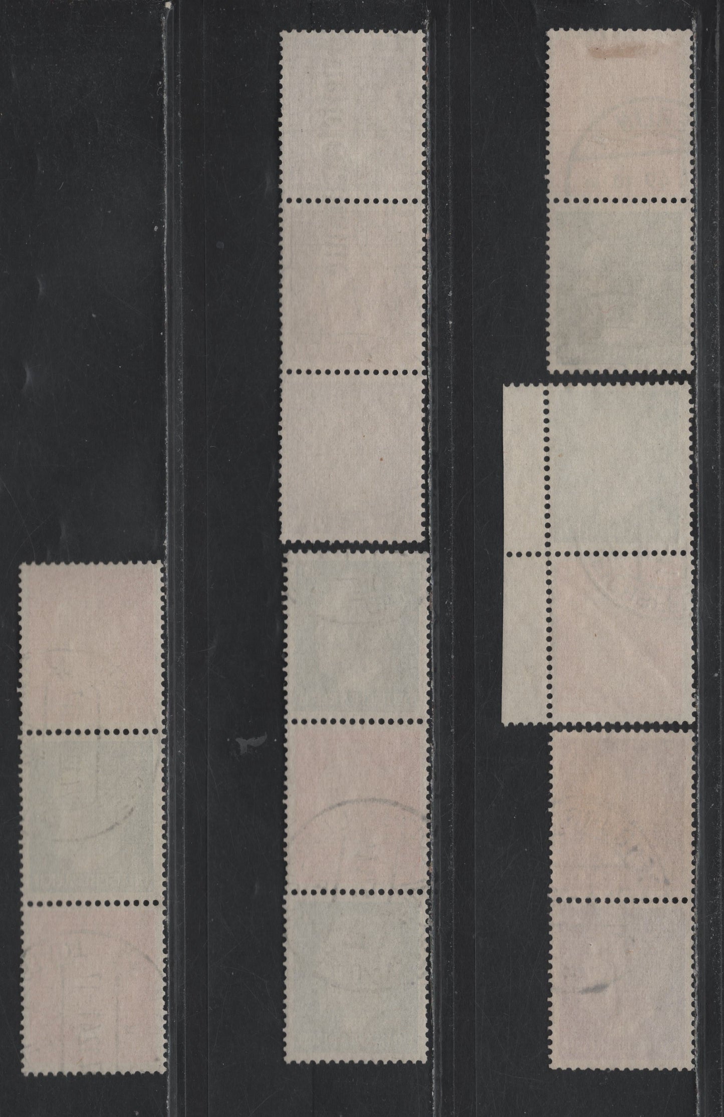 Lot 154 Germany SC#507/511 (S271, S277-S281) 3pf - 8pf Brown - Red Orange , 1941-1944 Hitler Heads Issue, 6 Fine/Very Fine Used Vertical Booklet Pairs & Strips