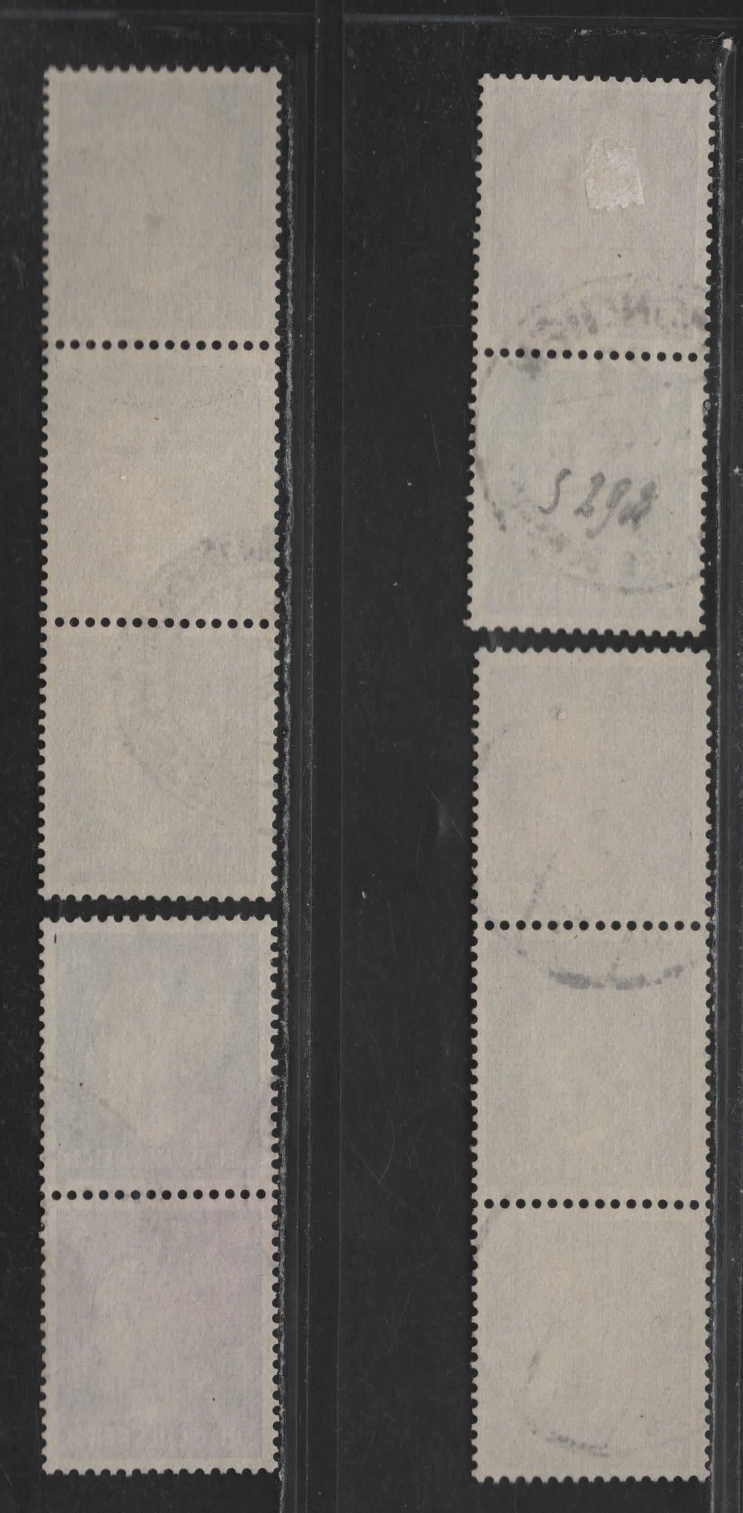 Lot 158 Germany SC#508, 510 (S290-S293) 4pf - 6pf Slate - Violet , 1941-1944 Hitler Heads Issue, 4 Very Fine Used Coil Pairs & Strips