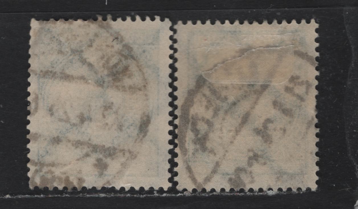 Lot 172 Germany SC#324 (339wa-b) 5pf Dark Green & Blackish Opal Green , 1923 Revalued Florette Numeral Issue, 2 Fine Used Singles, Rotary Press Printings, Typical Heavy CDS Cancels