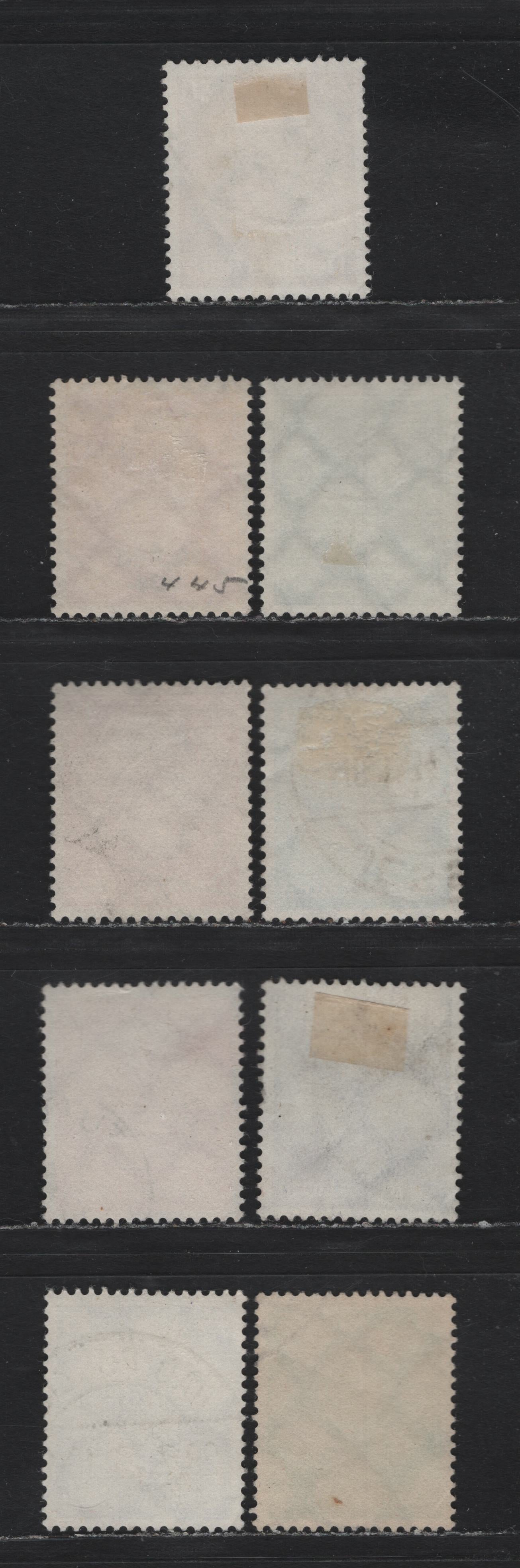 Lot 212 Germany SC#385-386, 391-397 (444-445, 467-473) 8pr - 50pf Dark Green - Dark Brown , 1930-1932 Evacuation of Rhineland - 85th Virthday of Von Hindenburg Issue, 9 Very Fine Used Singles, Network Wmk