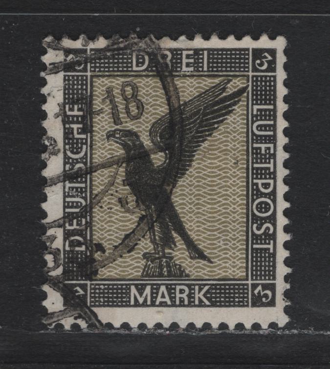 Lot 259 Germany SC#C34 (384) 3m Black & Olive Green , 1926-1927 German Eagle Airmail Issue, A Fine Used Single