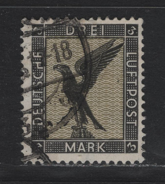 Lot 259 Germany SC#C34 (384) 3m Black & Olive Green , 1926-1927 German Eagle Airmail Issue, A Fine Used Single