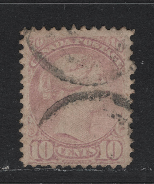 Lot 26 Canada #40e 10c Pale Milky Rose Lilac Queen Victoria, 1870-1893 Small Queen Issue, A Very Good Used Single, MM-G Paper, Perf 11.6x12