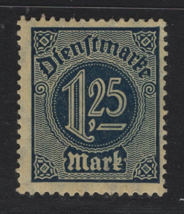 Lot 291 Germany SC#O11 (31x) 1.25m Dark Blue on Yellow , 1922-1923 Numeral & German Eagle Official Issue, FOG Singles, Peacetime Printing