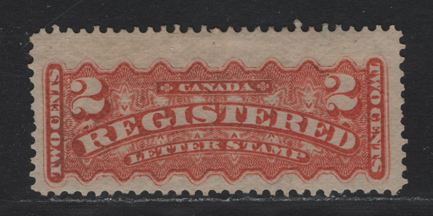 Lot 40 Canada #F1 2c Dull Orange , 1875-1896 Registration Issue, A Fine Unused Single, Montreal Printing, Stout Horizontal Wove Paper With Coarse Mesh, Perf 12.2.