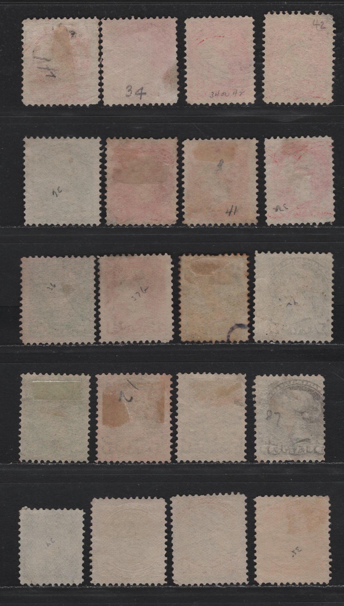 Lot 4 Canada #34-35, 36i, 41-42 1/2c - 5c Black - Brownish Gray & Gray Queen Victoria, 1870-1897 Small Queen Issue, 20 Fine Used Singles, A Selection of Second Ottawa Printings, Unchecked As To Paper & Perfs