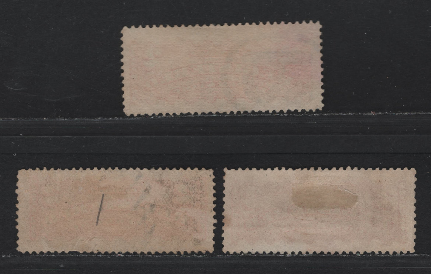 Lot 41 Canada #F1i 2c Orange Red & Dull Red Orange , 1875-1896 Registration Issue, 3 Fine Used Singles, Mid & Late Montreal Printings, Different Papers & Perfs