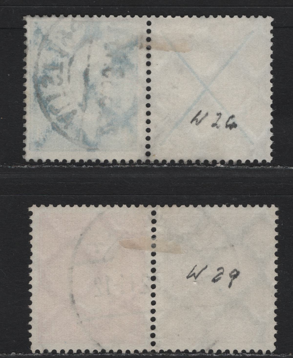 Lot 58 Germany SC#367, 369, 373 4pf - 12pf Light Blue - Orange , 1928-1932 Ebert & Hindenburg Definitives, 2 Fine/Very Fine Used Horizontal Booklet Pairs, 6pf+12pf Pair Having A Nice SON November 4 1932 Koningsbrock CDS